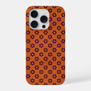 Tiny Daisies happy faces, burnt orange Phone Case