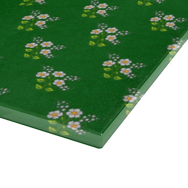 Tiny Daisies Pixel Art Cutting Board (Corner)
