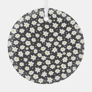 Tiny daisies, vintage, seamless background. glass ornament