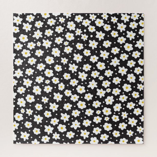 Tiny daisies, vintage, seamless background. jigsaw puzzle (Vertical)