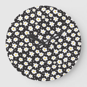 Tiny daisies, vintage, seamless background. large clock