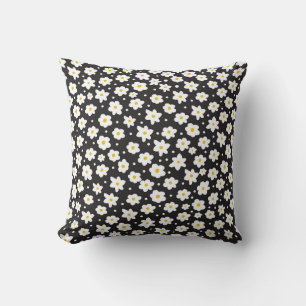 Tiny daisies, vintage, seamless background. throw pillow
