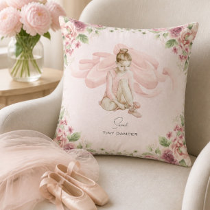 Tiny Dancer Ballerina Personalized Throw Pillow