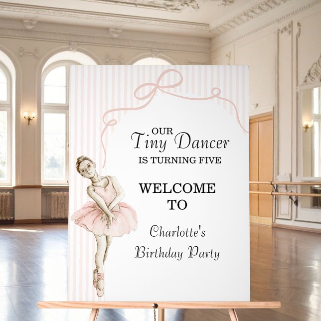 Tiny Dancer Ballerina Pink Girls Birthday Acrylic Sign (Creator Uploaded)