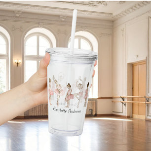 Tiny Dancer Ballerina Pink Girls Birthday Acrylic Tumbler