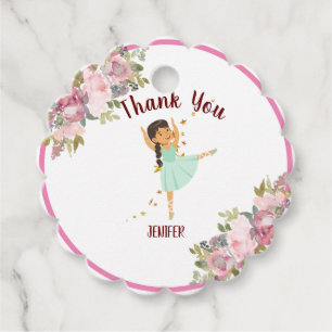 Tiny Dancer   Pink Floral Ballet Birthday Party Favour Tags