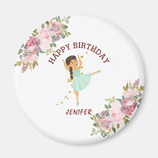 Tiny Dancer | Pink Floral Ballet Birthday Party Magnet