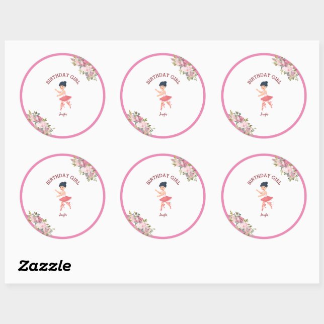 Tiny Dancer | Pink Red Rose Party Classic Round Sticker (Sheet)