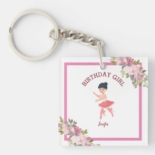 Tiny Dancer Pink Red Rose Party Keychain