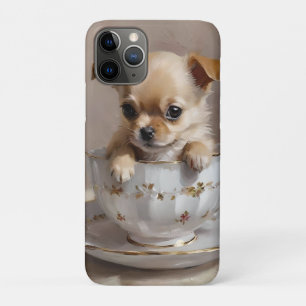 Tiny Delight: Chihuahua Puppy in a Teacup iPhone 11 Pro Case
