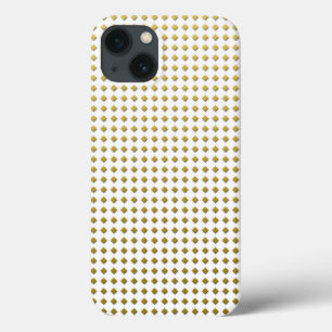 Tiny Diamond Shapes Golden Yellow White Pattern iPhone 13 Case