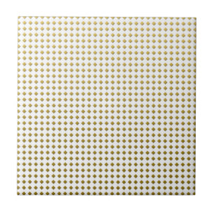Tiny Diamonds Squares Golden Yellow Pattern Tile