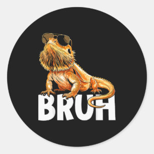Tiny Dinosaur Bruh Bearded Dragon Lover  Classic Round Sticker