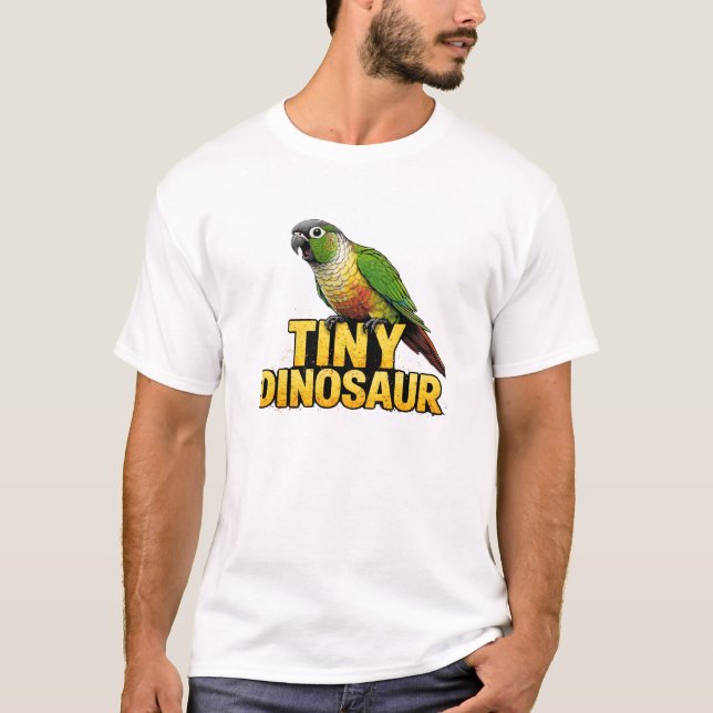 Tiny Dinosaur Green Cheek Conure T-Shirt (Front)