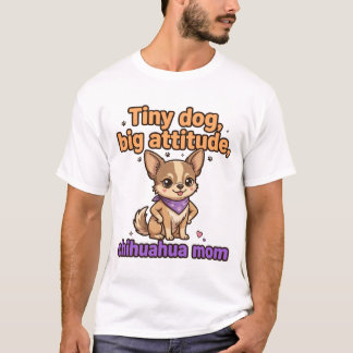 Tiny Dog, Big Attitude — Chihuahua Mom T-Shirt