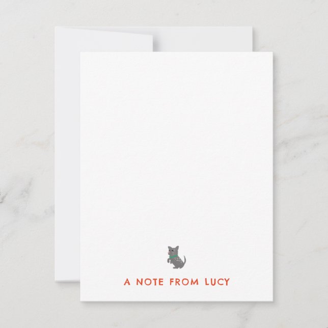 Tiny Dog Children's Stationery Card (Front)