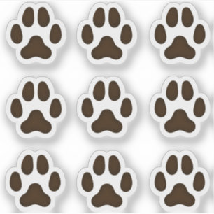 Tiny Dog Paw Prints Black Animal Tracks Stickers