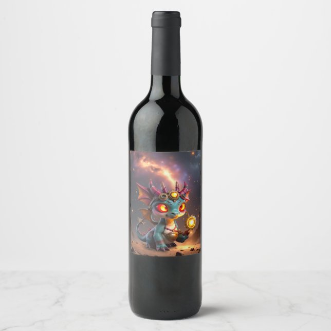 Tiny Dragon, Big Time Energy – The Ember Clockling Wine Label (Front)