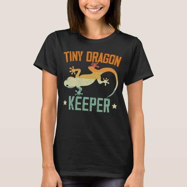Tiny Dragon Keeper Reptile Leopard Gecko  Lizard   T-Shirt (Front)