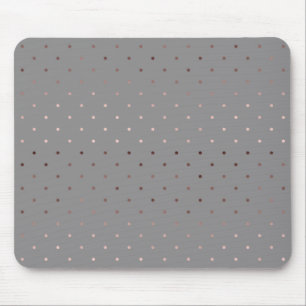 tiny faux rose gold grey polka dots pattern mouse pad