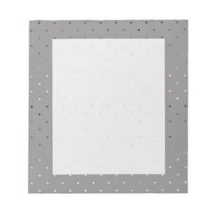 tiny faux rose gold grey polka dots pattern notepad