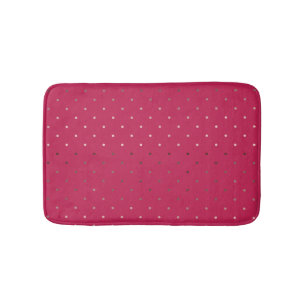 tiny faux rose gold pink polka dots pattern bath mat