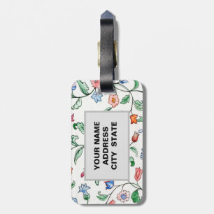 Tiny Floral Twines design on a Luggage Tag. Luggage Tag
