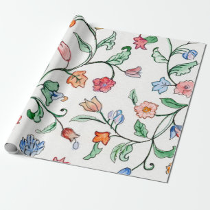 Tiny Floral Twines on wrapping paper
