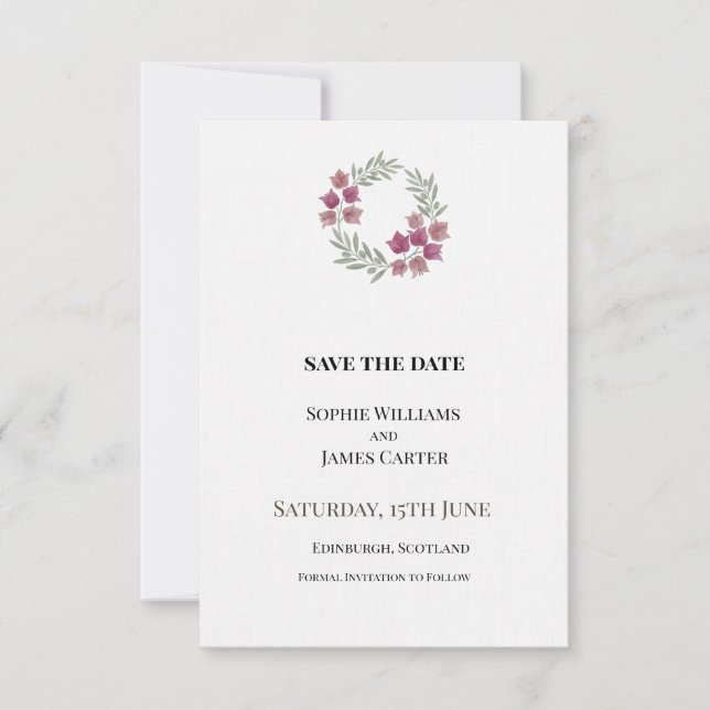 Tiny Floral Wedding Save The Date (Front)