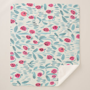 Tiny Flowers: Watercolor Seamless Sherpa Blanket