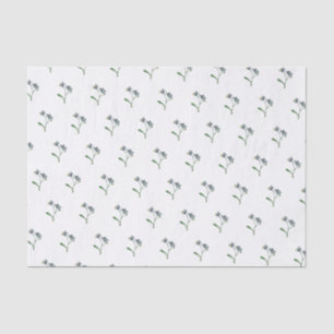 Tiny Forget Me Not Blue Flowers Vintage Tissue Paper