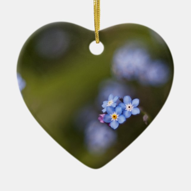 Tiny forget me not flower ceramic ornament (Front)