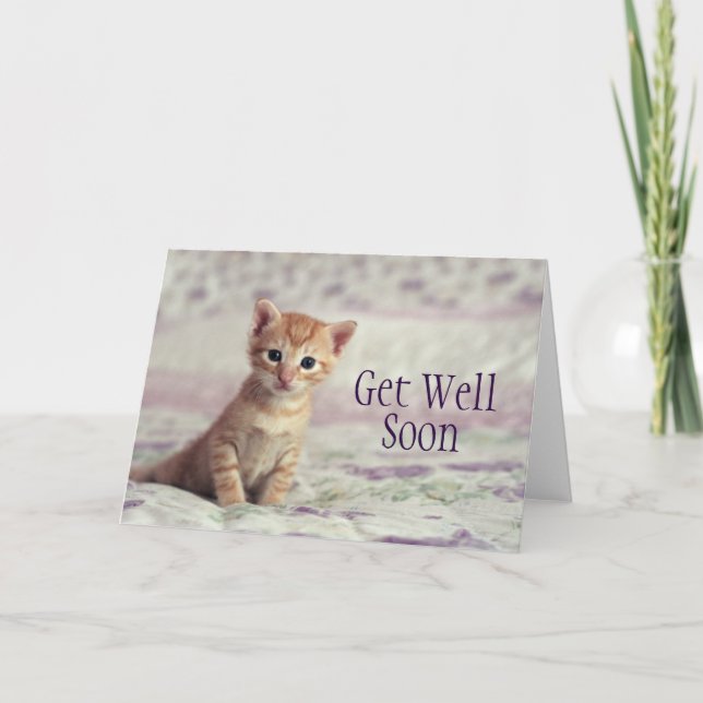 Tiny Ginger Kitten Card (Front)