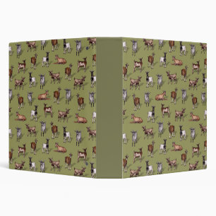 Tiny Goats on Green - Goat Herd Pattern Binder