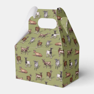 Tiny Goats on Green - Goat Herd Pattern Favor Box