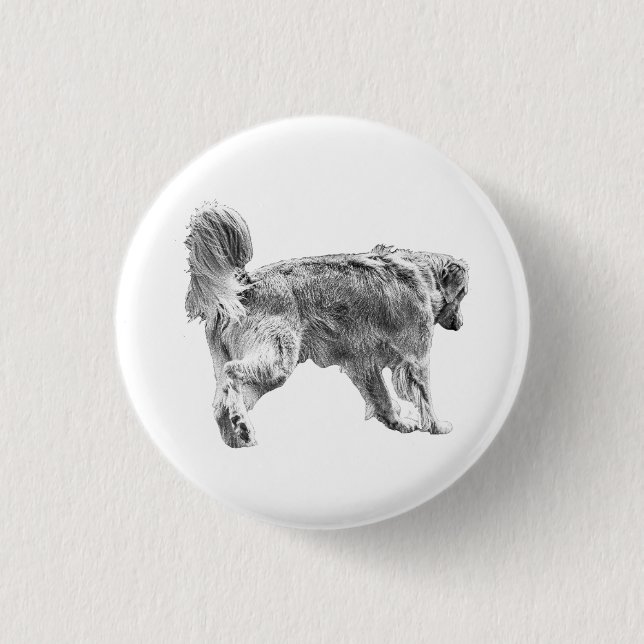 Tiny Golden Badge 1 Inch Round Button (Front)