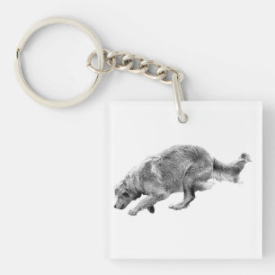 Tiny Golden in Motion Keychain