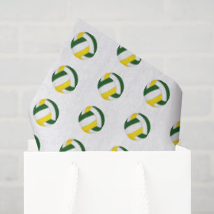 tiny green gold volleyballs pattern tissue paper