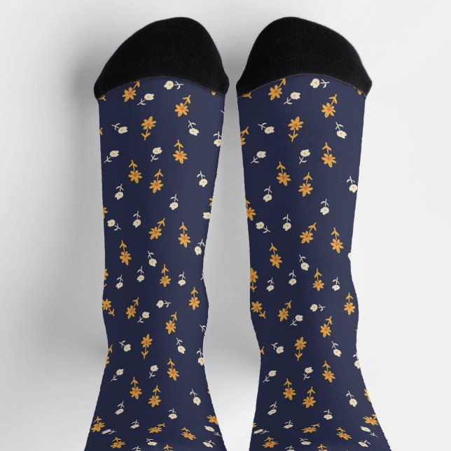 Tiny Hand-drawn Flower Socks (Top)