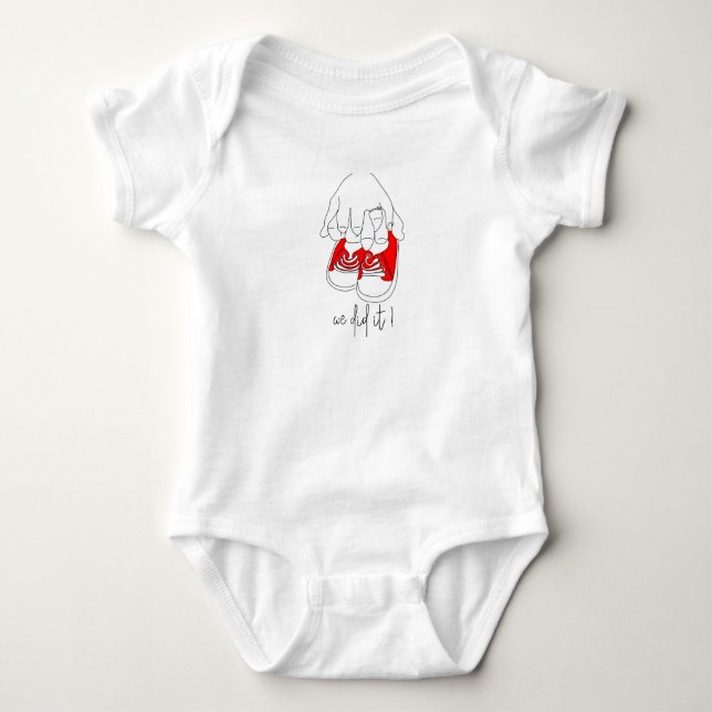 Tiny hands and tiny feet ready to pop baby bodysuit (Front)
