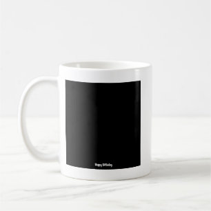 Tiny Happy Birthday Black Square Coffee Mug