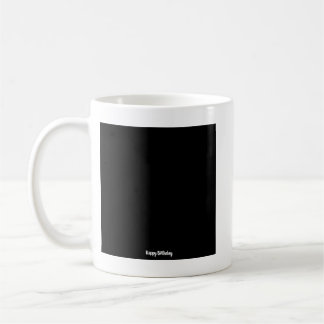 Tiny Happy Birthday Black Square Coffee Mug