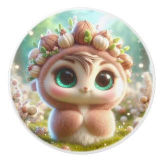 Tiny Hazelnut Ceramic Knob