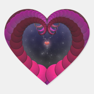 Tiny Heart Fractal Surreal Art Sticker