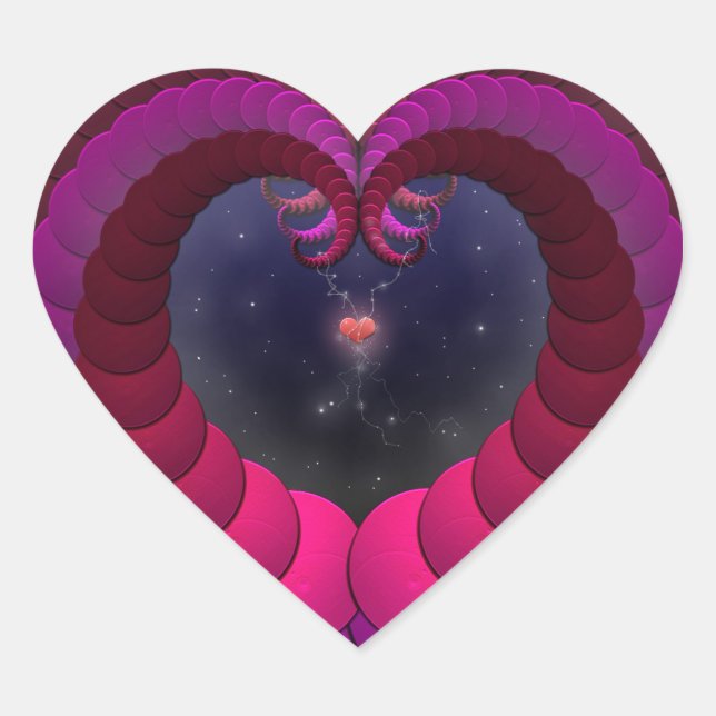 Tiny Heart Fractal Surreal Art Sticker (Front)