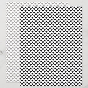 Tiny Hearts Black White Scrapbook Paper