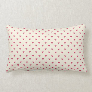 Tiny Hearts Little Red Dot Heart Print Lumbar Pillow