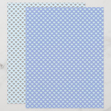 Tiny Hearts Pastel Blue Grey Scrapbook Paper