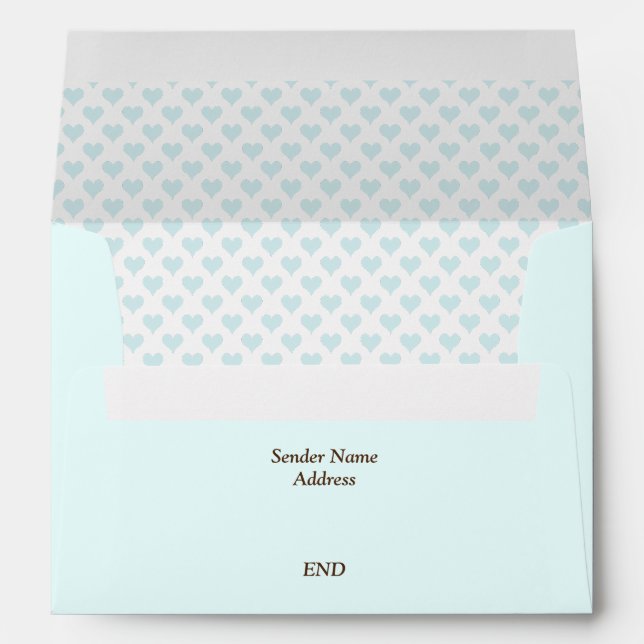 Tiny Hearts Pastel Blue Lined Envelope (Back (Bottom))