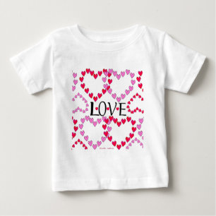Tiny Hearts Pink Red LOVE Baby T-Shirt